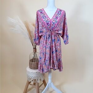 Floral Pink Mini Dress